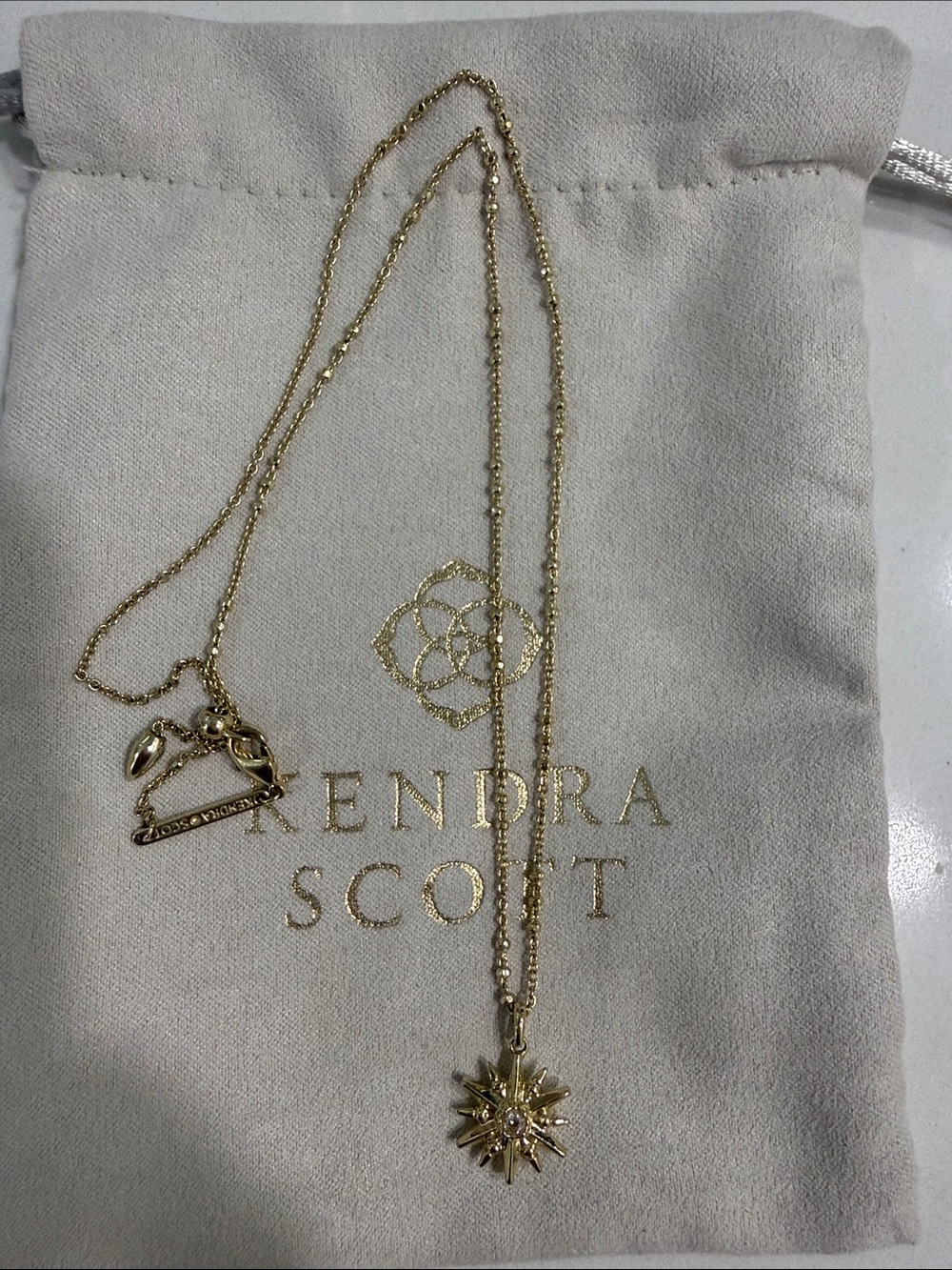 Kendra Scott Gold Starburst Pendant Necklace - Gold